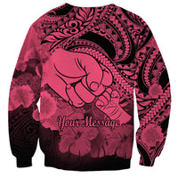 Personalised Polynesian Pride Happy Father Day Sweatshirt I Love You Dad - Polynesian Tribal Pink - Wonder Print Shop