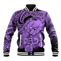 Polynesian Pride Happy Father Day Baseball Jacket I Love You Dad - Polynesian Tribal Purple LT9 - Wonder Print Shop