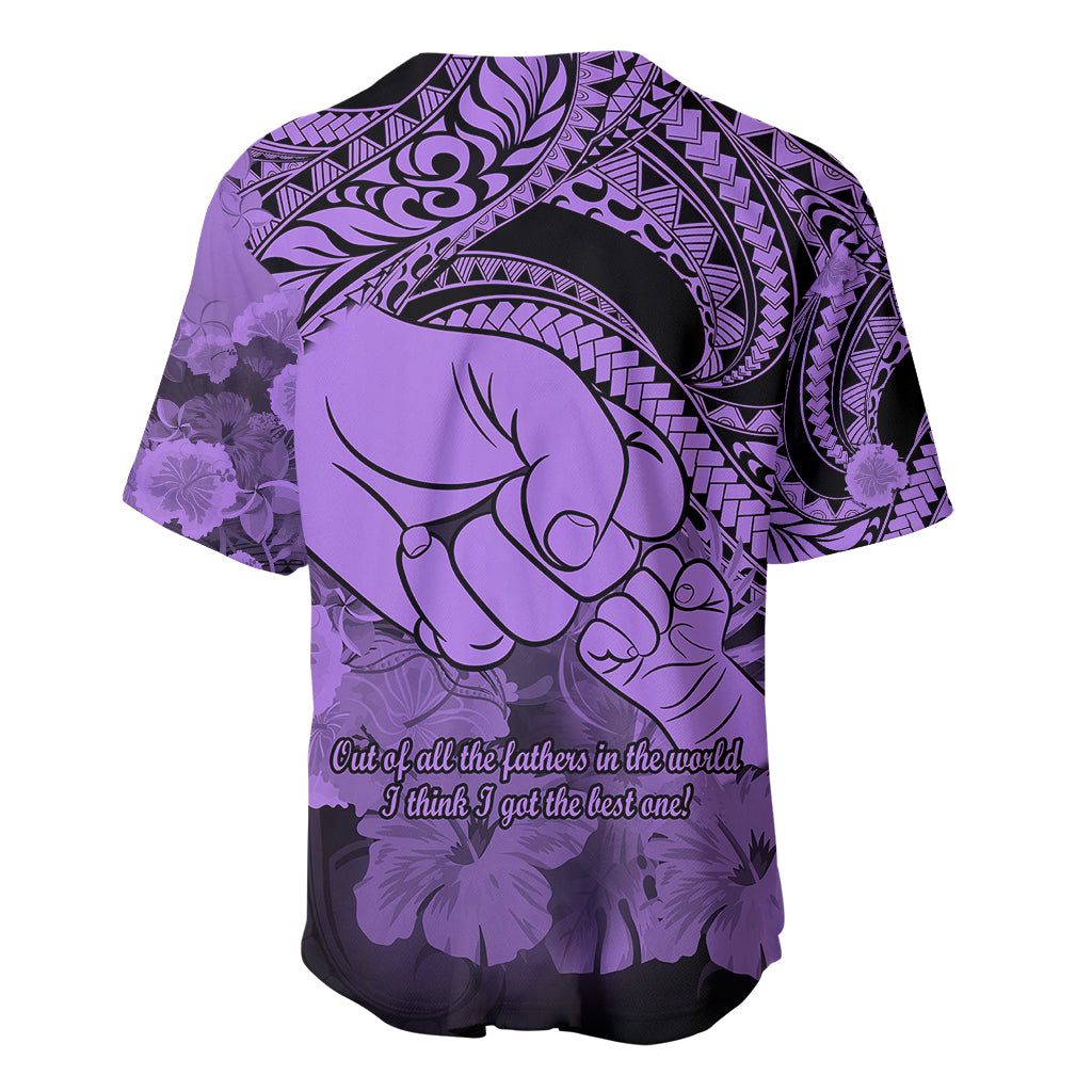 Polynesian Pride Happy Father Day Baseball Jersey I Love You Dad - Polynesian Tribal Purple LT9 - Wonder Print Shop