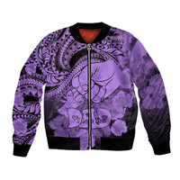 Polynesian Pride Happy Father Day Bomber Jacket I Love You Dad - Polynesian Tribal Purple LT9 - Wonder Print Shop