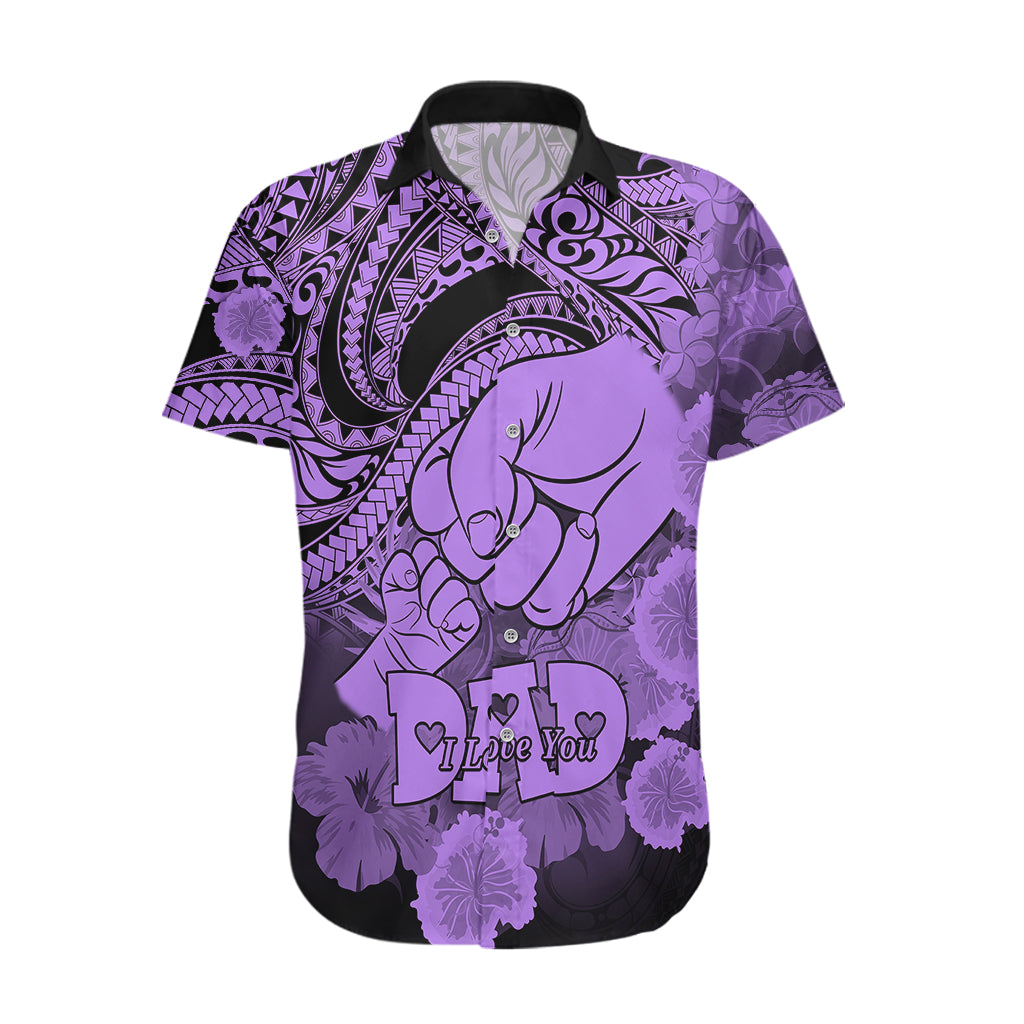 Polynesian Pride Happy Father Day Hawaiian Shirt I Love You Dad - Polynesian Tribal Purple - Wonder Print Shop
