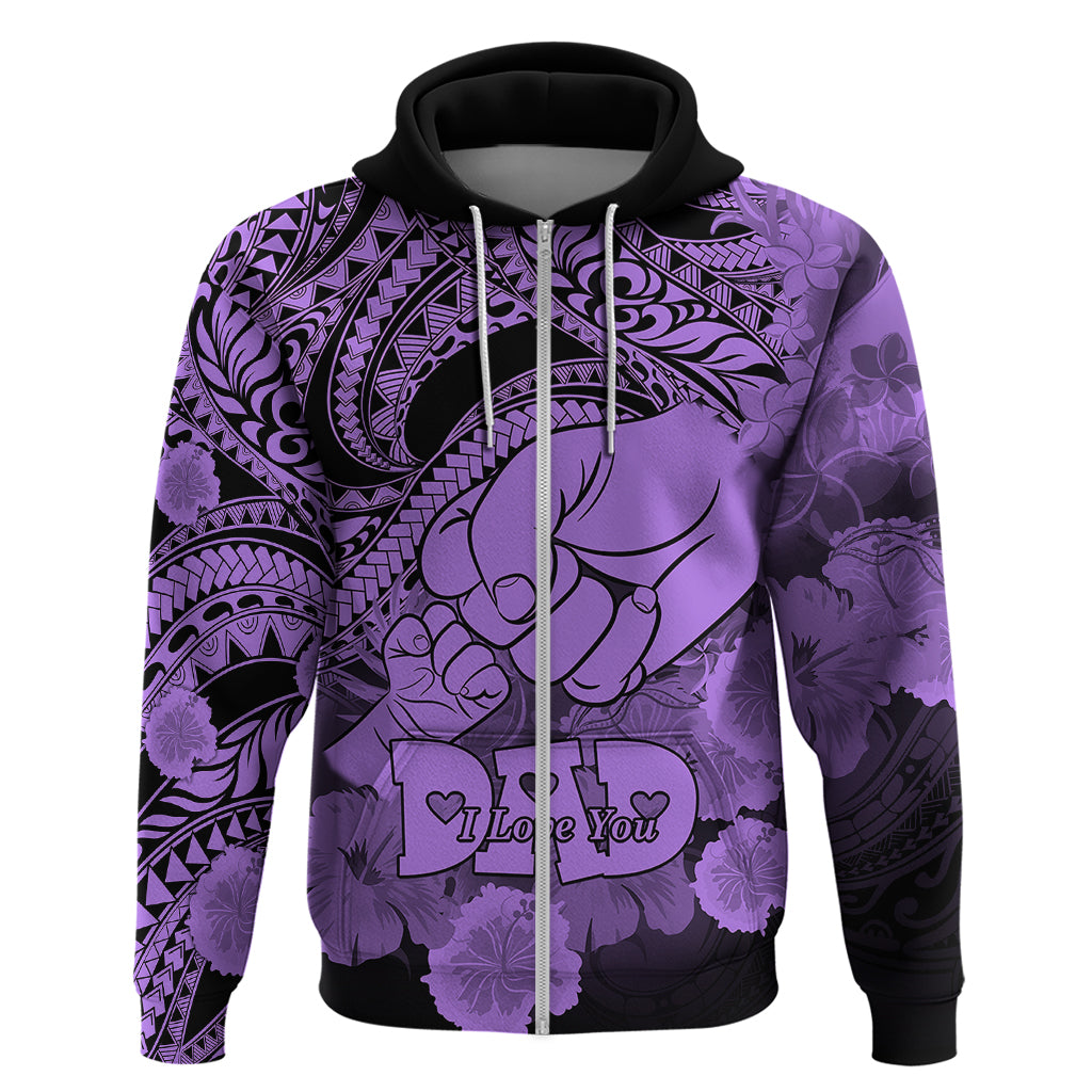 Polynesian Pride Happy Father Day Hoodie I Love You Dad - Polynesian Tribal Purple - Wonder Print Shop