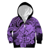 Polynesian Pride Happy Father Day Kid Hoodie I Love You Dad - Polynesian Tribal Purple - Wonder Print Shop