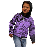 Polynesian Pride Happy Father Day Kid Hoodie I Love You Dad - Polynesian Tribal Purple - Wonder Print Shop
