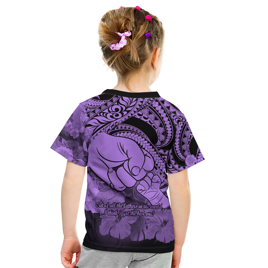 Polynesian Pride Happy Father Day Kid T Shirt I Love You Dad - Polynesian Tribal Purple - Wonder Print Shop