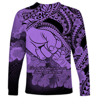 Polynesian Pride Happy Father Day Long Sleeve Shirt I Love You Dad - Polynesian Tribal Purple - Wonder Print Shop