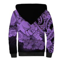Polynesian Pride Happy Father Day Sherpa Hoodie I Love You Dad - Polynesian Tribal Purple - Wonder Print Shop