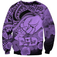 Polynesian Pride Happy Father Day Sweatshirt I Love You Dad - Polynesian Tribal Purple - Wonder Print Shop