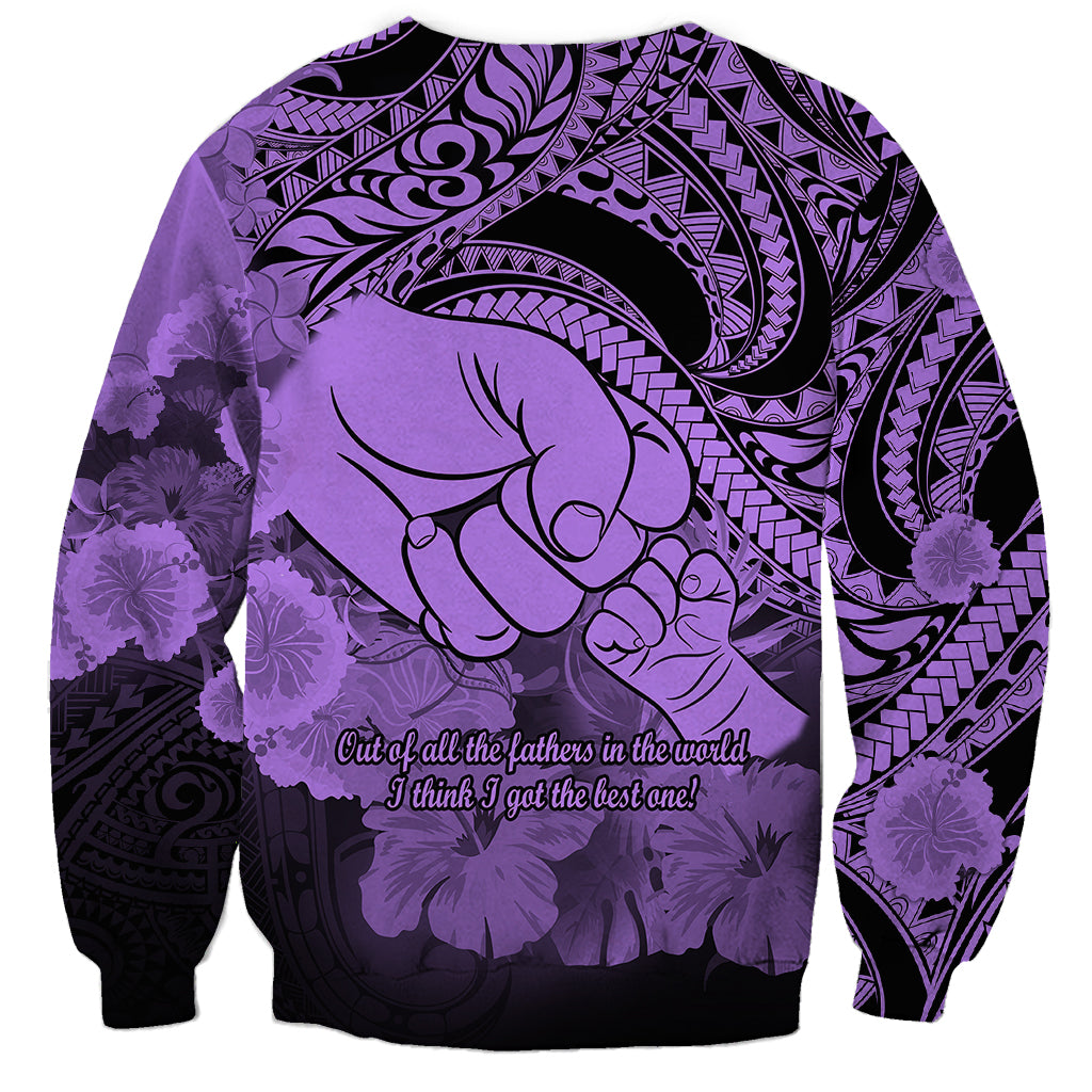 Polynesian Pride Happy Father Day Sweatshirt I Love You Dad - Polynesian Tribal Purple - Wonder Print Shop