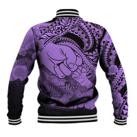 Personalised Polynesian Pride Happy Father Day Baseball Jacket I Love You Dad - Polynesian Tribal Purple LT9 - Wonder Print Shop