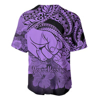 Personalised Polynesian Pride Happy Father Day Baseball Jersey I Love You Dad - Polynesian Tribal Purple LT9 - Wonder Print Shop
