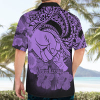 Personalised Polynesian Pride Happy Father Day Hawaiian Shirt I Love You Dad - Polynesian Tribal Purple - Wonder Print Shop