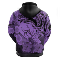 Personalised Polynesian Pride Happy Father Day Hoodie I Love You Dad - Polynesian Tribal Purple - Wonder Print Shop