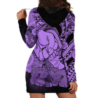 Personalised Polynesian Pride Happy Father Day Hoodie Dress I Love You Dad - Polynesian Tribal Purple - Wonder Print Shop