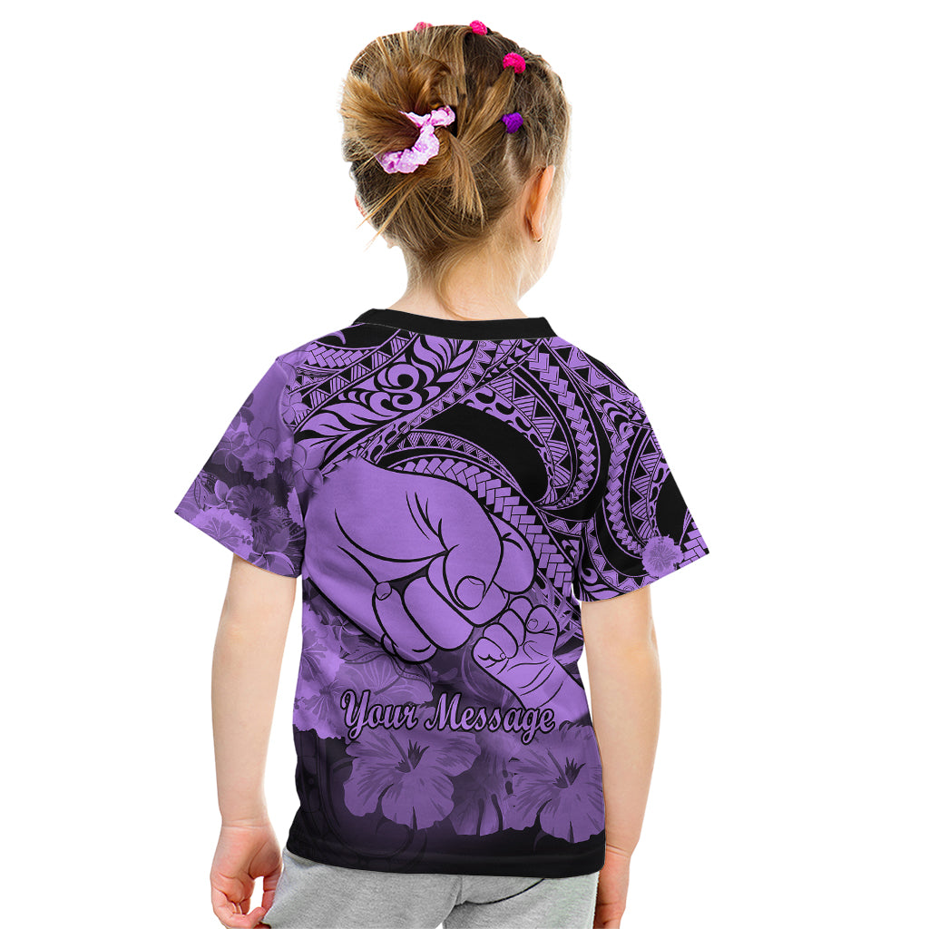 Personalised Polynesian Pride Happy Father Day Kid T Shirt I Love You Dad - Polynesian Tribal Purple - Wonder Print Shop