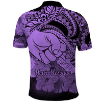 Custom Polynesian Pride Happy Father Day Polo Shirt I Love You Dad Polynesian Tribal Purple - Wonder Print Shop