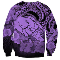 Personalised Polynesian Pride Happy Father Day Sweatshirt I Love You Dad - Polynesian Tribal Purple - Wonder Print Shop