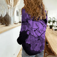 Personalised Polynesian Pride Happy Father Day Women Casual Shirt I Love You Dad - Polynesian Tribal Purple - Wonder Print Shop