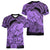 Personalised Polynesian Pride Happy Father Day Women V Neck T Shirt I Love You Dad - Polynesian Tribal Purple - Wonder Print Shop