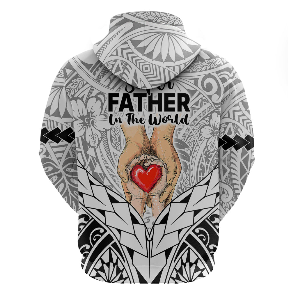 Polynesian Father's Day Gift For Dad Hoodie Super Father In The World - Black Polynesian Pattern - Wonder Print Shop