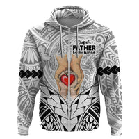 Polynesian Father's Day Gift For Dad Hoodie Super Father In The World - Black Polynesian Pattern - Wonder Print Shop