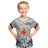Polynesian Father's Day Gift For Dad Kid T Shirt Super Father In The World - Black Polynesian Pattern - Wonder Print Shop