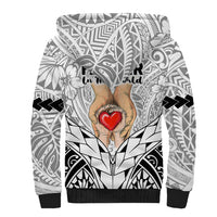 Polynesian Father's Day Gift For Dad Sherpa Hoodie Super Father In The World - Black Polynesian Pattern - Wonder Print Shop