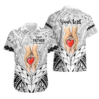 Personalised Polynesian Father's Day Gift For Dad Hawaiian Shirt Super Father In The World - Black Polynesian Pattern - Wonder Print Shop