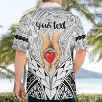 Personalised Polynesian Father's Day Gift For Dad Hawaiian Shirt Super Father In The World - Black Polynesian Pattern - Wonder Print Shop