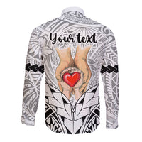 Personalised Polynesian Father's Day Gift For Dad Long Sleeve Button Shirt Super Father In The World - Black Polynesian Pattern - Wonder Print Shop