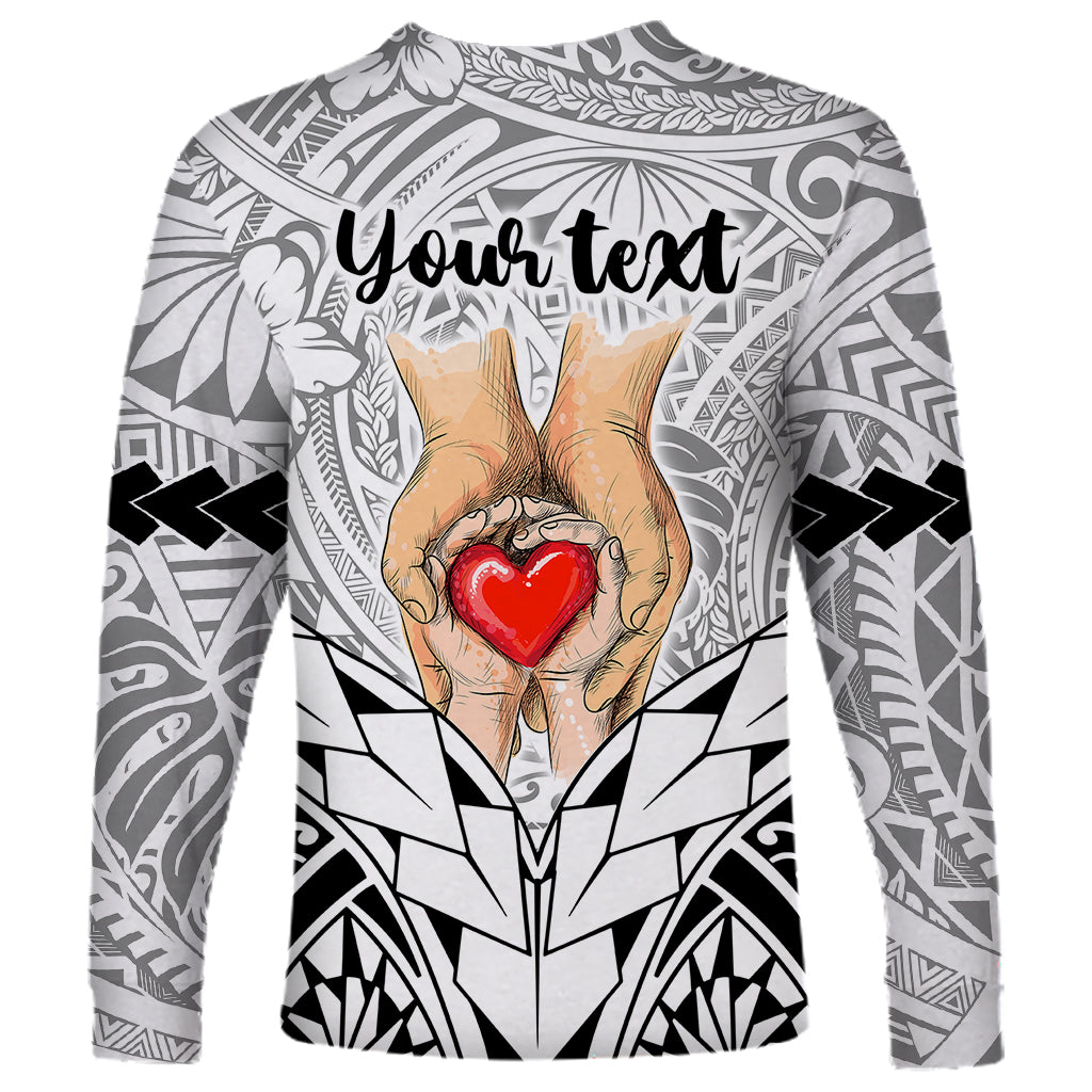 Personalised Polynesian Father's Day Gift For Dad Long Sleeve Shirt Super Father In The World - Black Polynesian Pattern - Wonder Print Shop