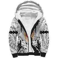 Personalised Polynesian Father's Day Gift For Dad Sherpa Hoodie Super Father In The World - Black Polynesian Pattern - Wonder Print Shop