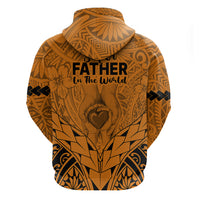 Polynesian Father's Day Gift For Dad Hoodie Super Father In The World - Gold Polynesian Pattern - Wonder Print Shop