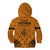Polynesian Father's Day Gift For Dad Kid Hoodie Super Father In The World - Gold Polynesian Pattern - Wonder Print Shop