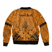 Personalised Polynesian Father's Day Gift For Dad Bomber Jacket Super Father In The World - Gold Polynesian Pattern LT9 - Wonder Print Shop