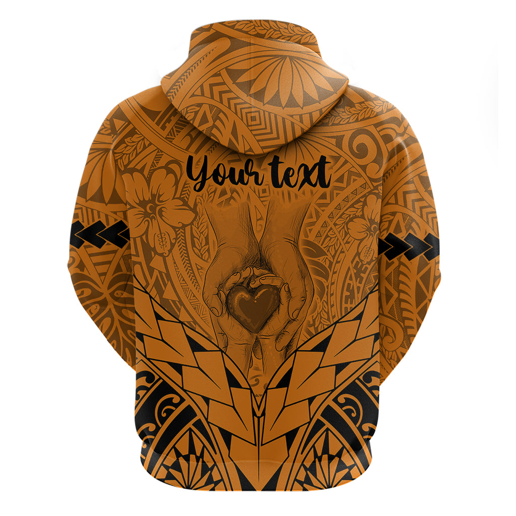 Personalised Polynesian Father's Day Gift For Dad Hoodie Super Father In The World - Gold Polynesian Pattern - Wonder Print Shop