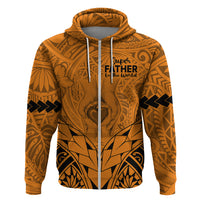 Personalised Polynesian Father's Day Gift For Dad Hoodie Super Father In The World - Gold Polynesian Pattern - Wonder Print Shop