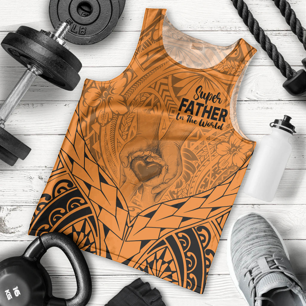 personalised-polynesian-fathers-day-gift-for-dad-men-tank-top-super-father-in-the-world-gold-polynesian-pattern