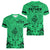 Polynesian Father's Day Gift For Dad Women V Neck T Shirt Super Father In The World - Green Polynesian Pattern - Wonder Print Shop