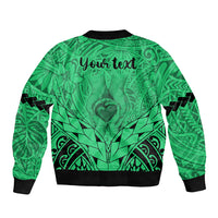 Personalised Polynesian Father's Day Gift For Dad Bomber Jacket Super Father In The World - Green Polynesian Pattern LT9 - Wonder Print Shop