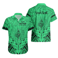 Personalised Polynesian Father's Day Gift For Dad Hawaiian Shirt Super Father In The World - Green Polynesian Pattern - Wonder Print Shop