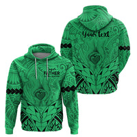 Personalised Polynesian Father's Day Gift For Dad Hoodie Super Father In The World - Green Polynesian Pattern - Wonder Print Shop