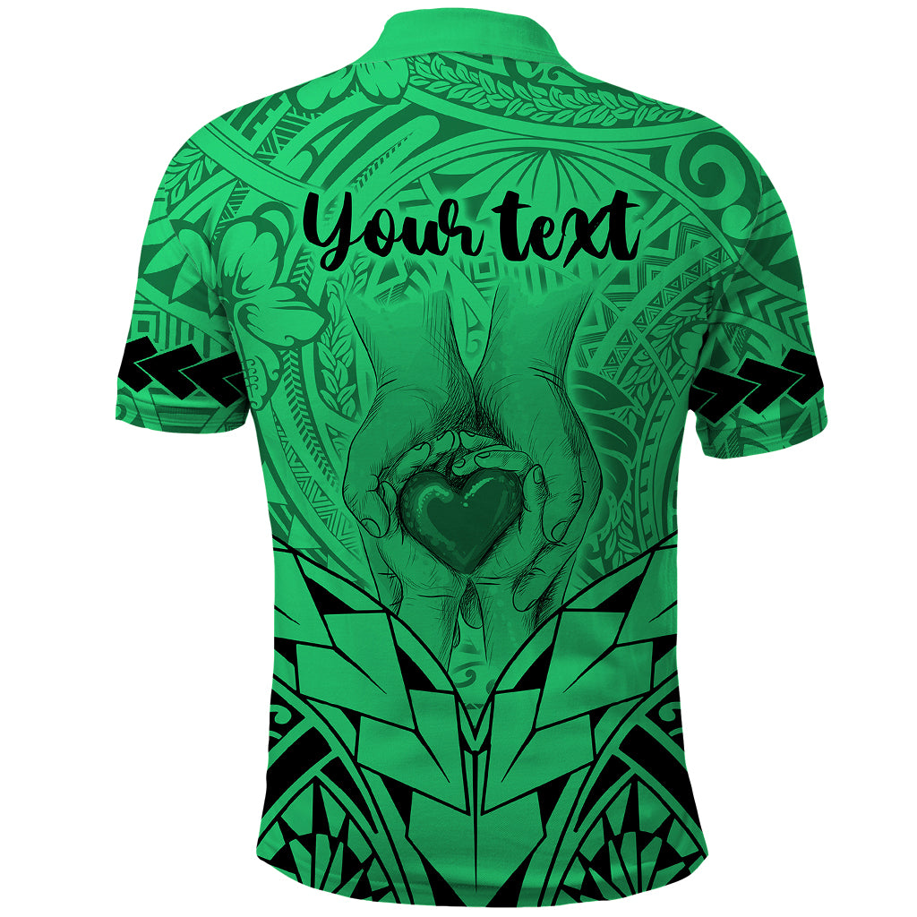 Custom Polynesian Fathers Day Gift For Dad Polo Shirt Super Father In The World Green Polynesian Pattern - Wonder Print Shop