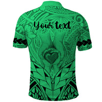 Custom Polynesian Fathers Day Gift For Dad Polo Shirt Super Father In The World Green Polynesian Pattern - Wonder Print Shop