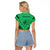 Personalised Polynesian Father's Day Gift For Dad Raglan Cropped T Shirt Super Father In The World - Green Polynesian Pattern - Wonder Print Shop