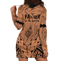 Polynesian Father's Day Gift For Dad Hoodie Dress Super Father In The World - Nude Polynesian Pattern - Wonder Print Shop