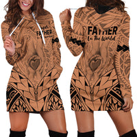 Polynesian Father's Day Gift For Dad Hoodie Dress Super Father In The World - Nude Polynesian Pattern - Wonder Print Shop