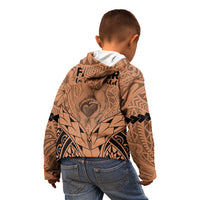 Polynesian Father's Day Gift For Dad Kid Hoodie Super Father In The World - Nude Polynesian Pattern - Wonder Print Shop
