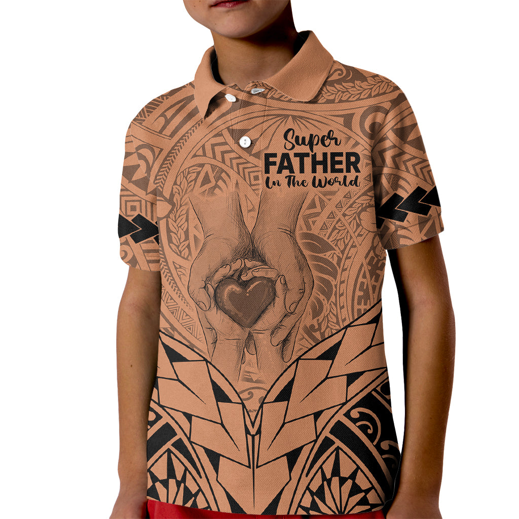 Polynesian Fathers Day Gift For Dad Polo Shirt for Kid Super Father In The World Nude Polynesian Pattern - Wonder Print Shop