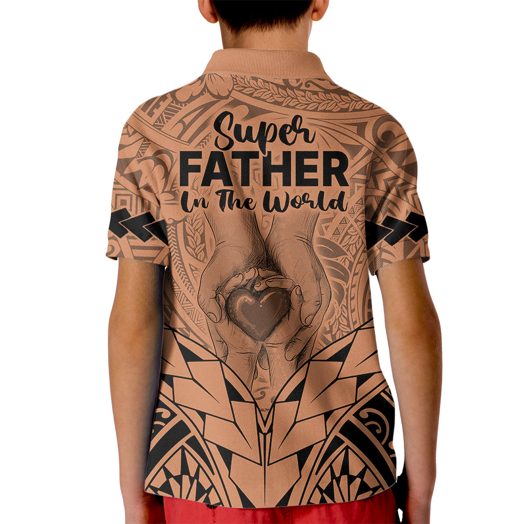 Polynesian Fathers Day Gift For Dad Polo Shirt for Kid Super Father In The World Nude Polynesian Pattern - Wonder Print Shop